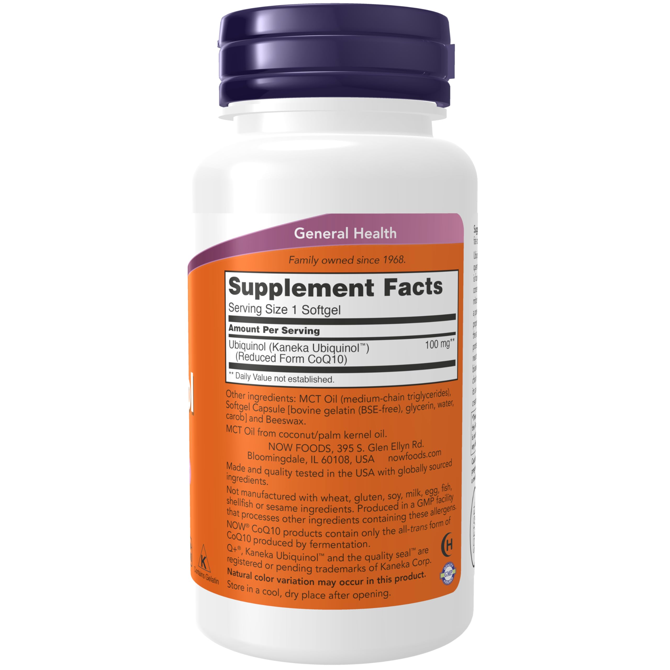 Ubiquinol CoQ10 100 mg Softgels - NOW Foods

