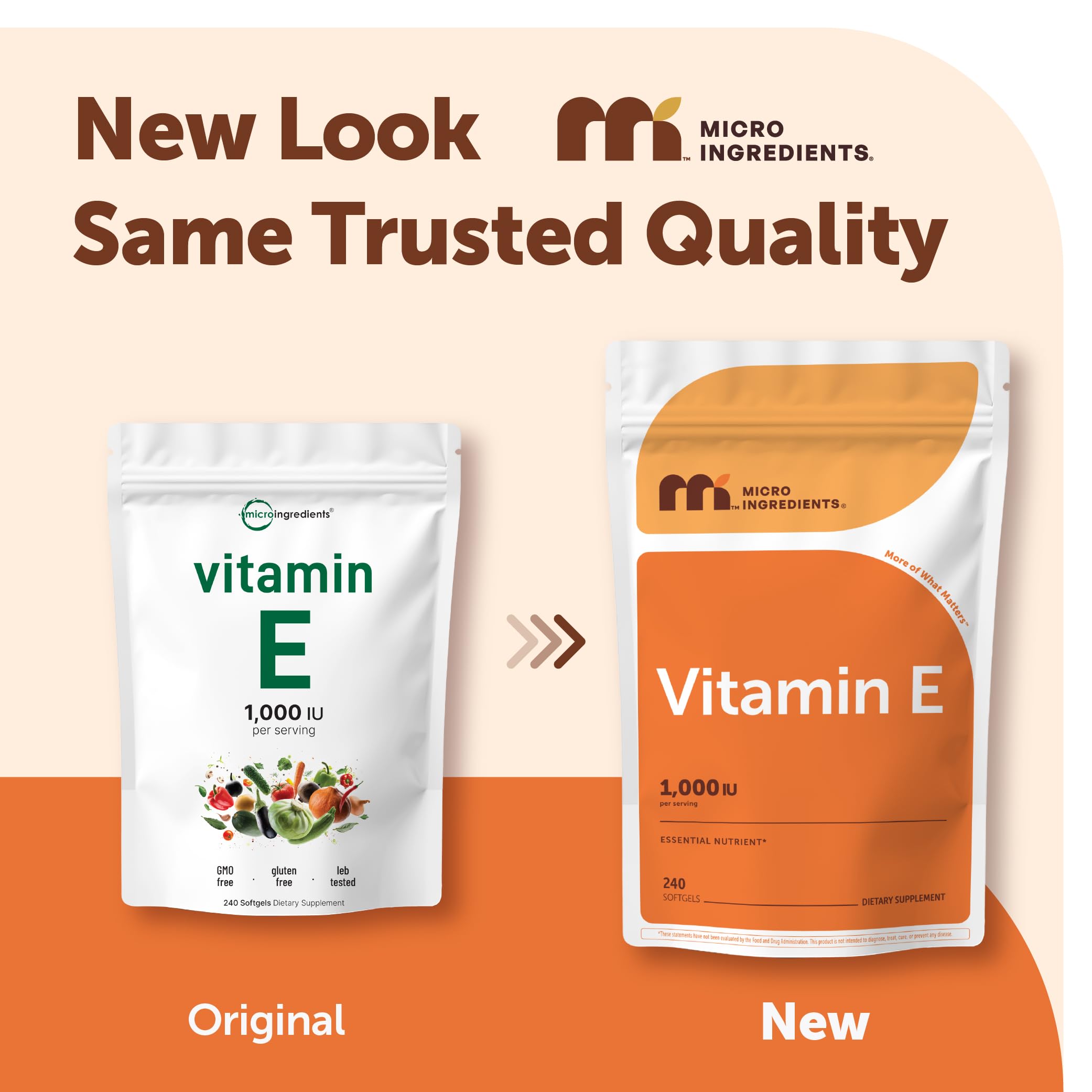 Micro Ingredients Vitamin E Softgels | Non-GMO Gluten Free

