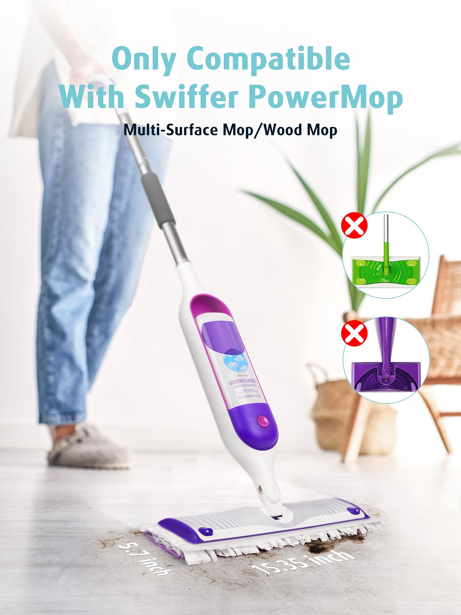 Air U+ Power Mop Pads for Swiffer Power Mop – Unscented

