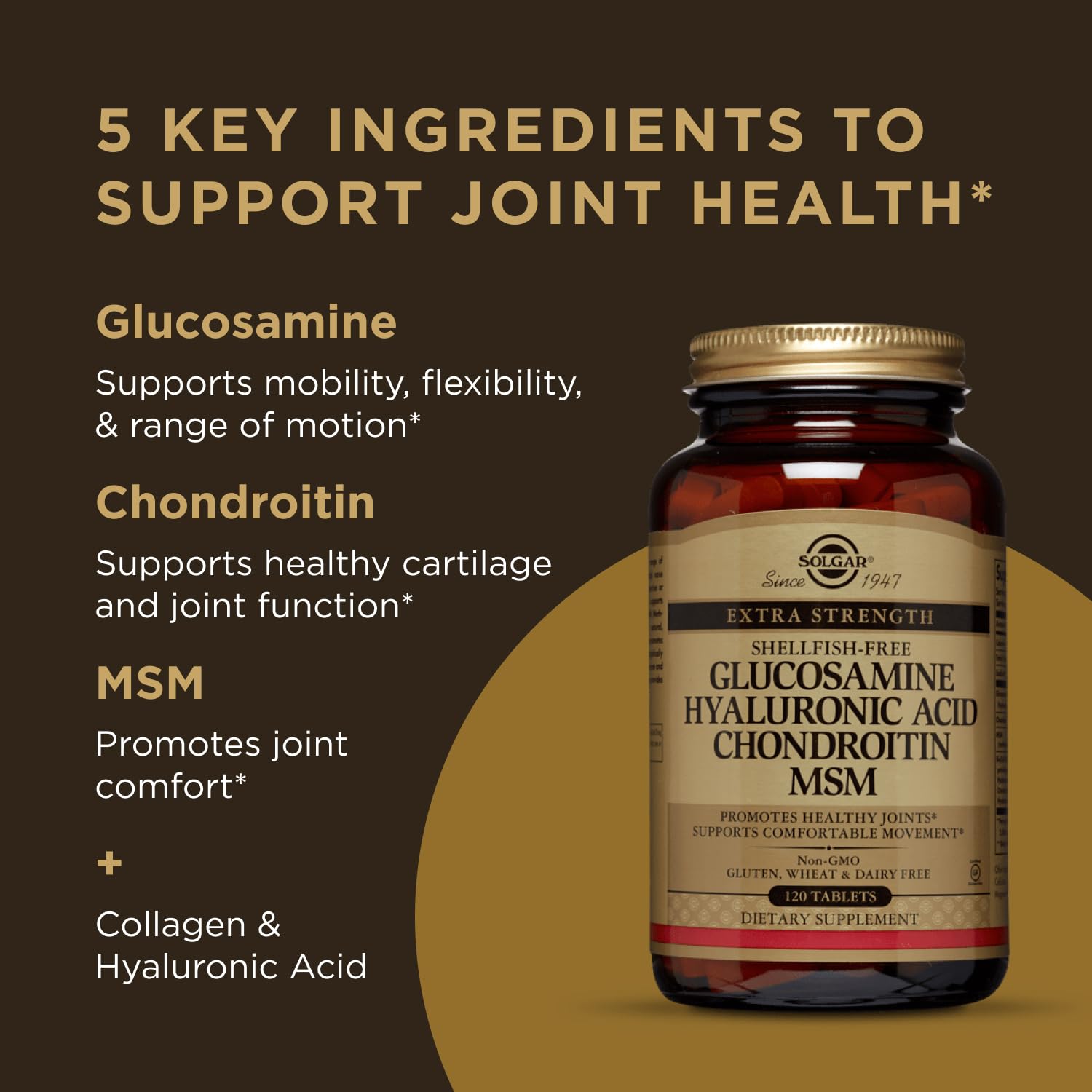 Solgar Glucosamine Hyaluronic Acid Chondroitin MSM Joint


