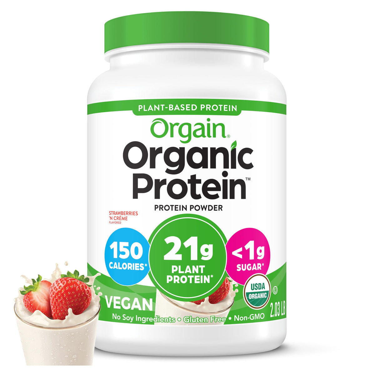 Orgain Organic Vegan Protein Powder - Plant-Based Protein for Shakes & Smoothies