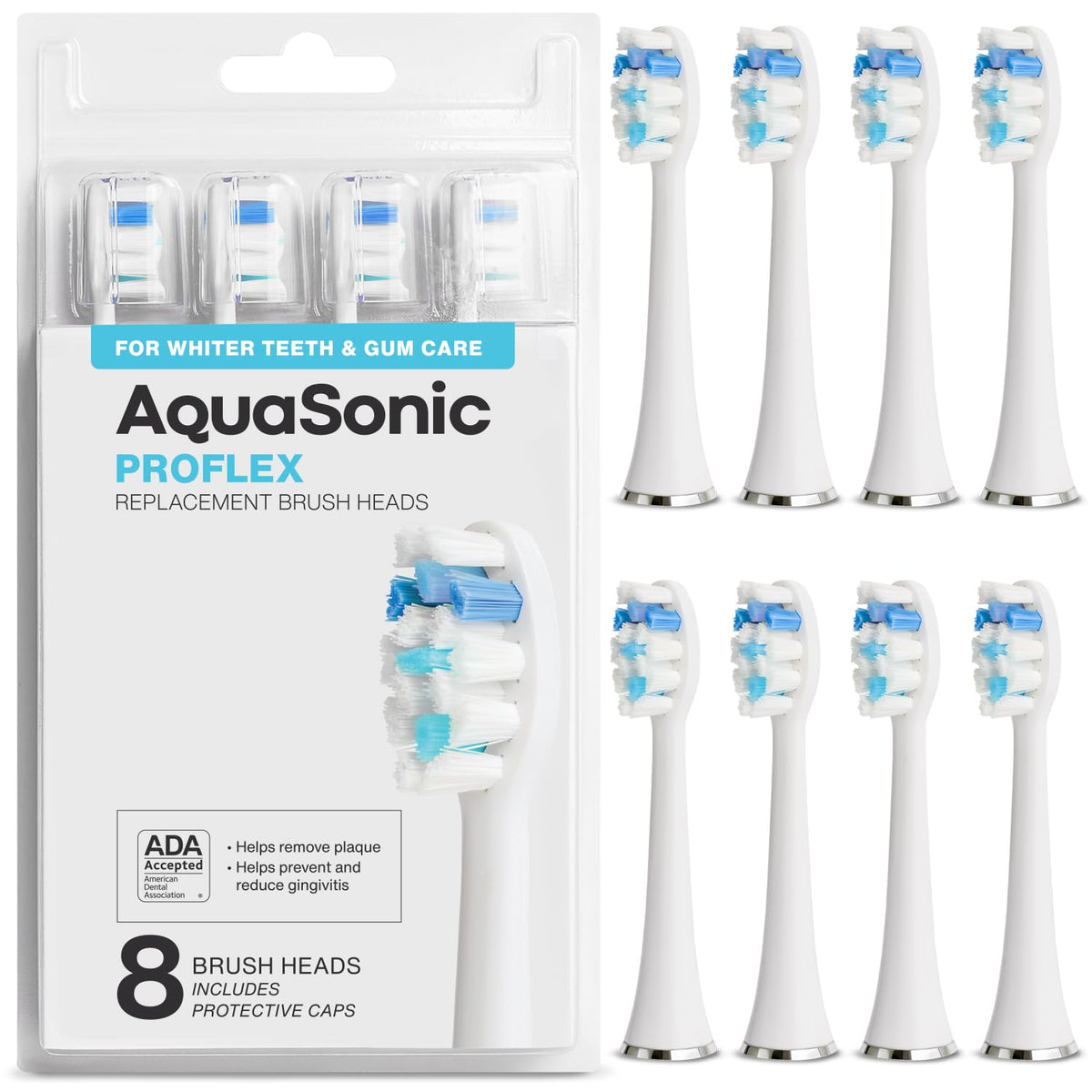 AquaSonic ProFlex Replacement Brush Heads, ADA Accepted