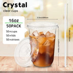 Ziliny PET Cups with Lids and Straws for Cold Drinks

