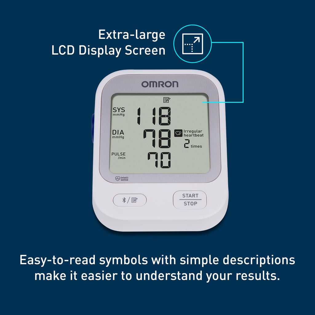 OMRON Silver Upper Arm Blood Pressure Monitor with Bluetooth

