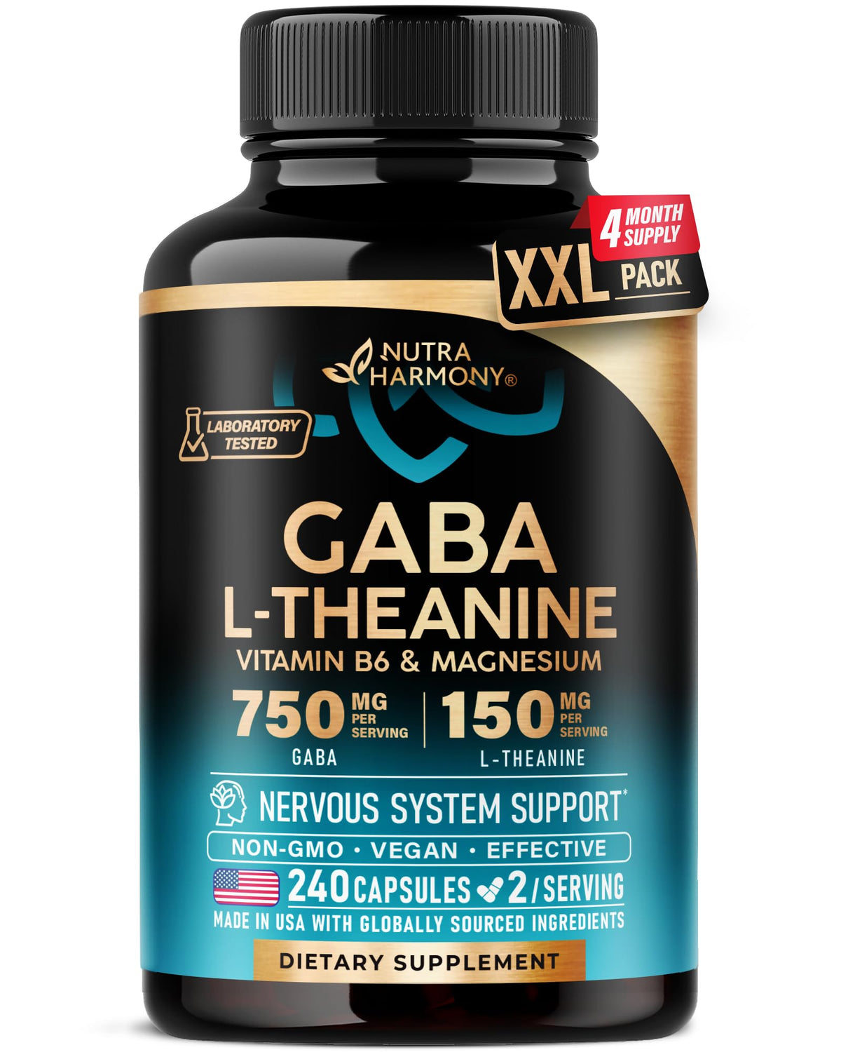 NutraHarmony GABA L-Theanine Calm Mood Support