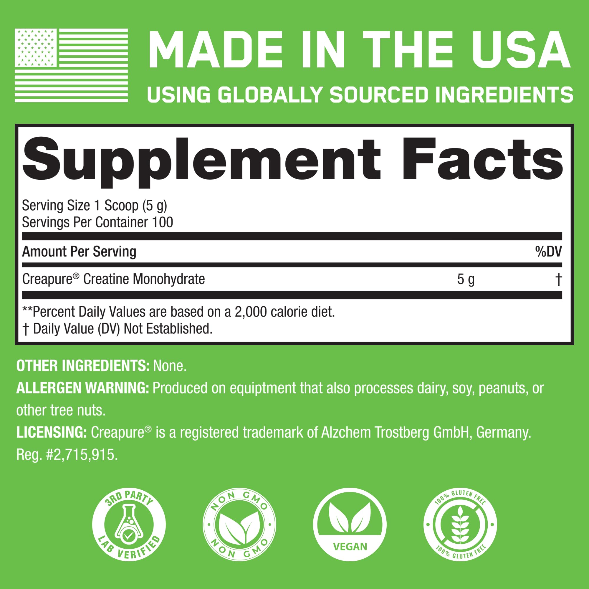 Creapure Creatine Monohydrate Powder by SteelFit

