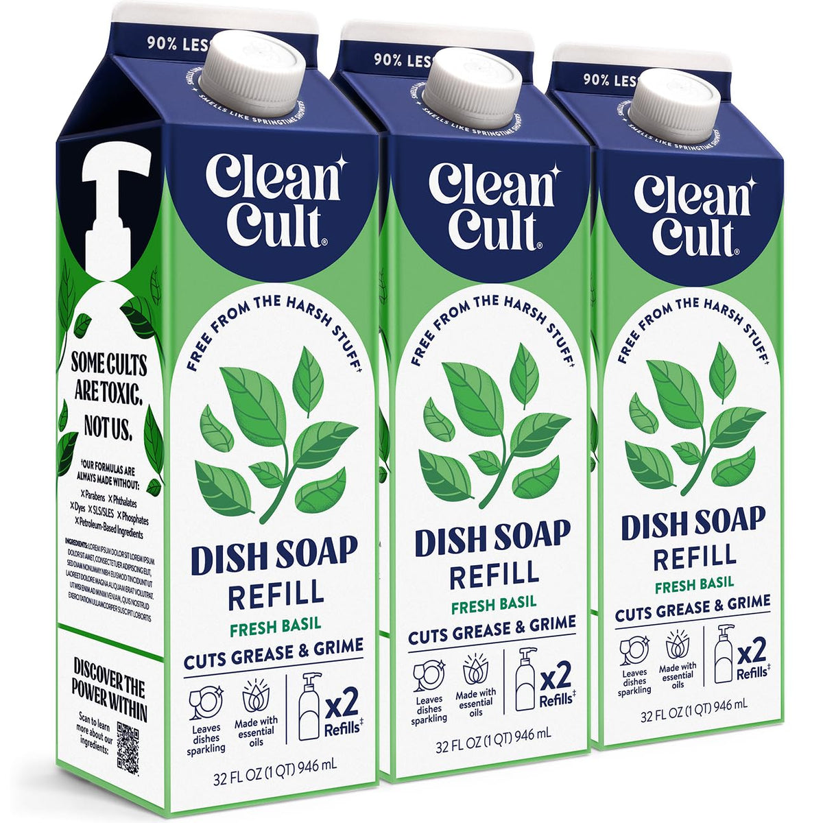 Cleancult Dish Soap Liquid Refills - Plant Based Cleaning Power