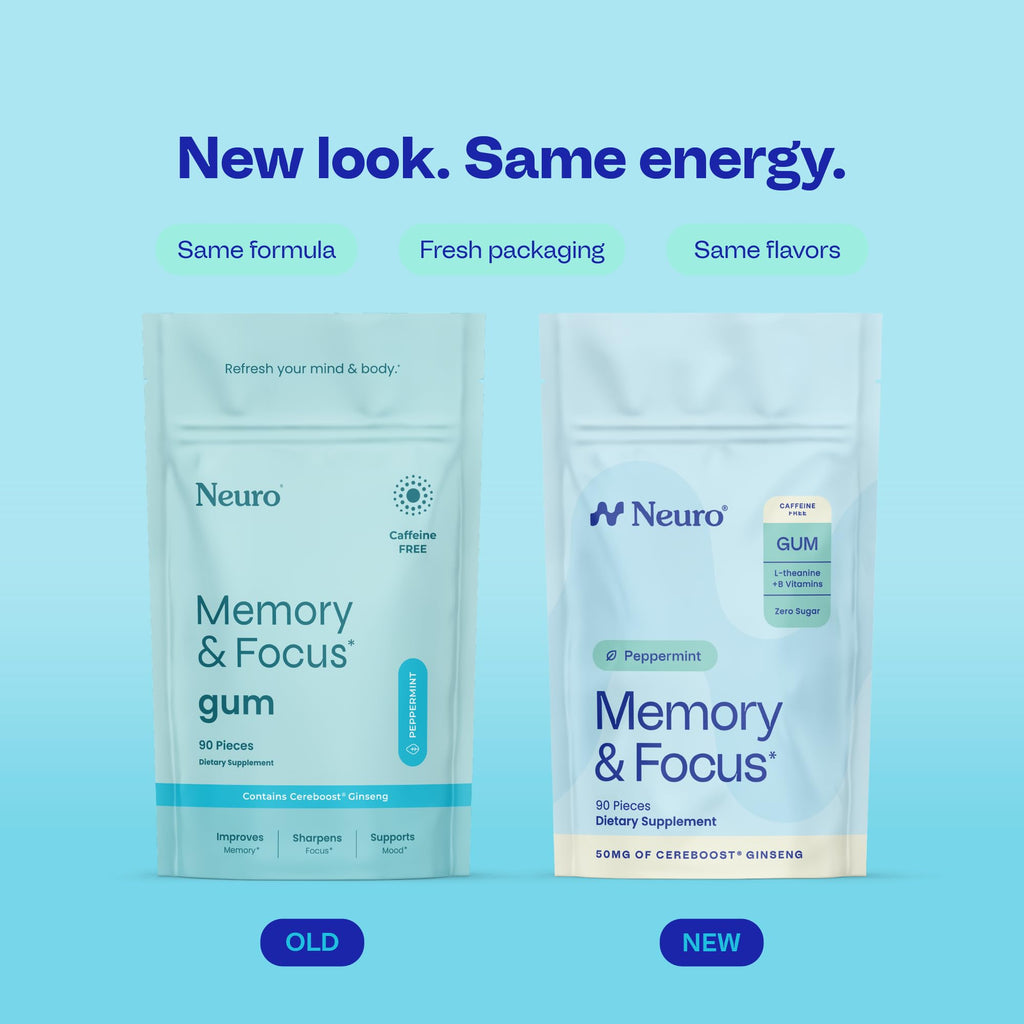 Neuro Memory & Focus Gum | Caffeine-Free Nootropic

