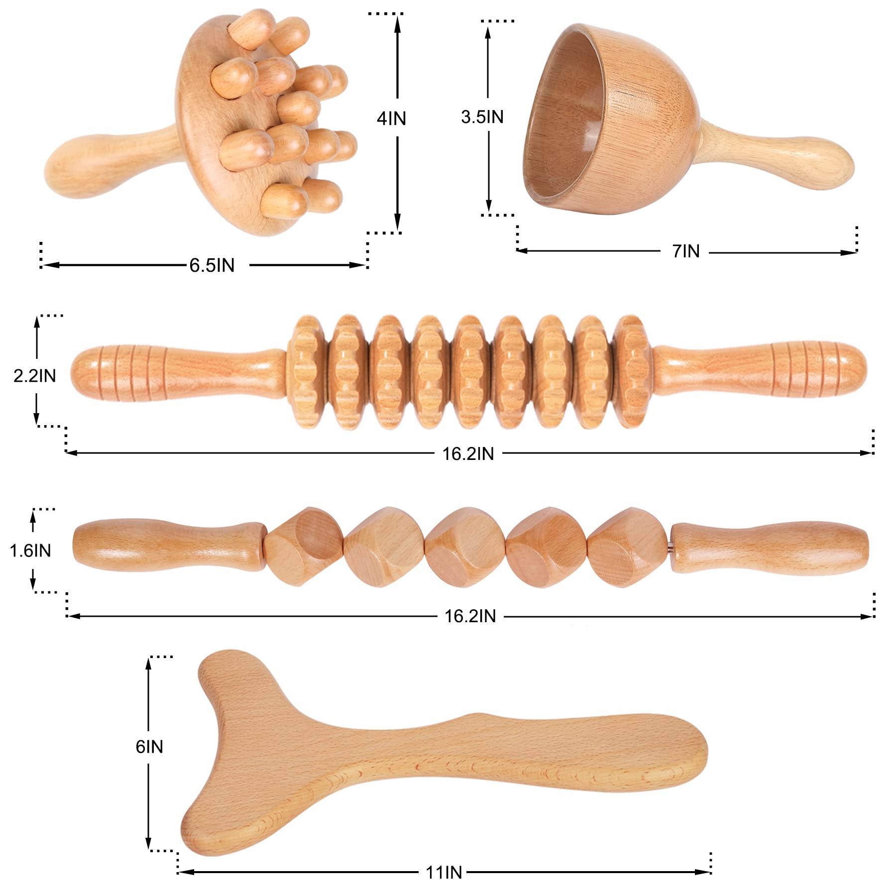 Komogir Maderoterapia Massage Tools for Deep Muscle Relief

