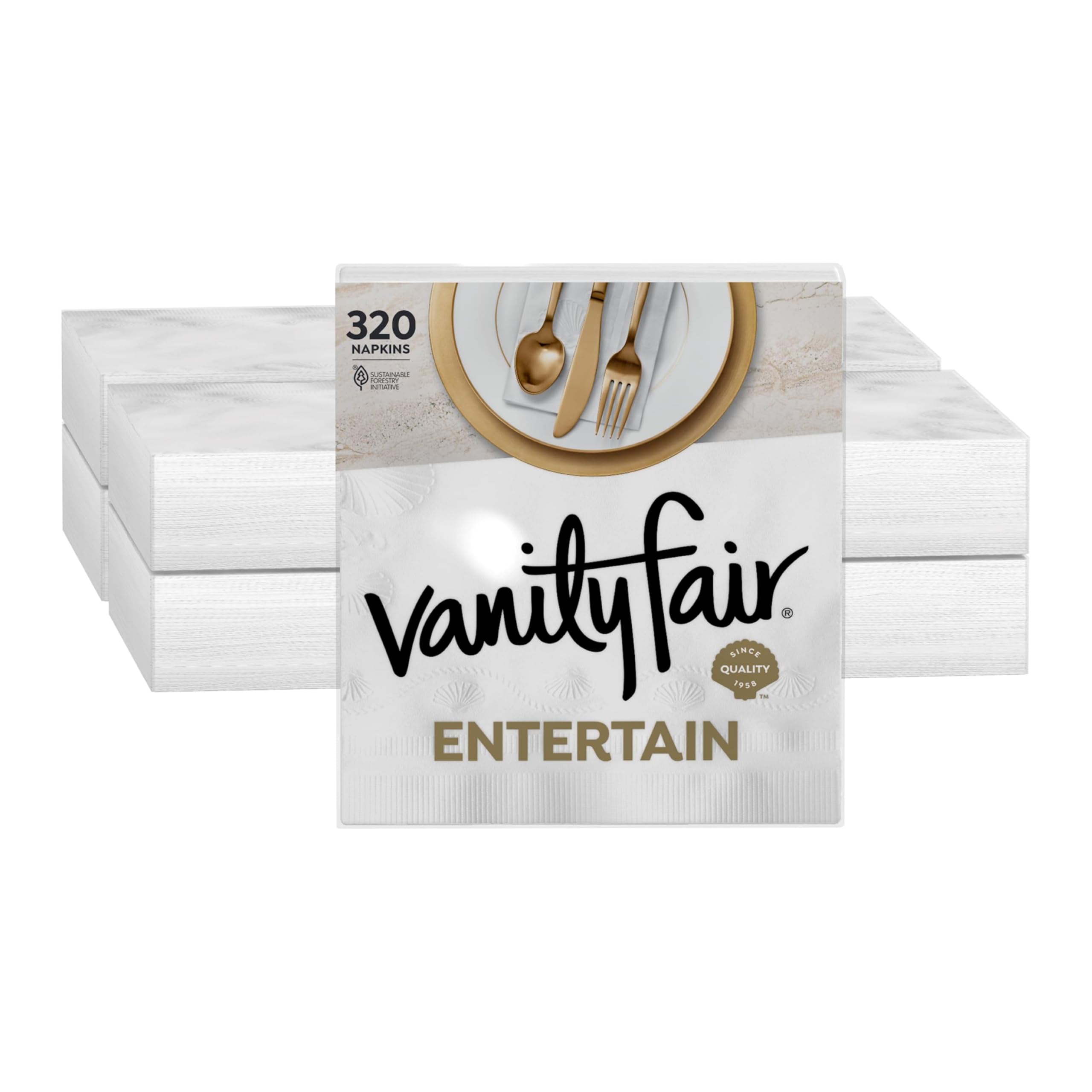 Vanity Fair Entertain Paper Napkins - 3-Ply Cloth-Like

