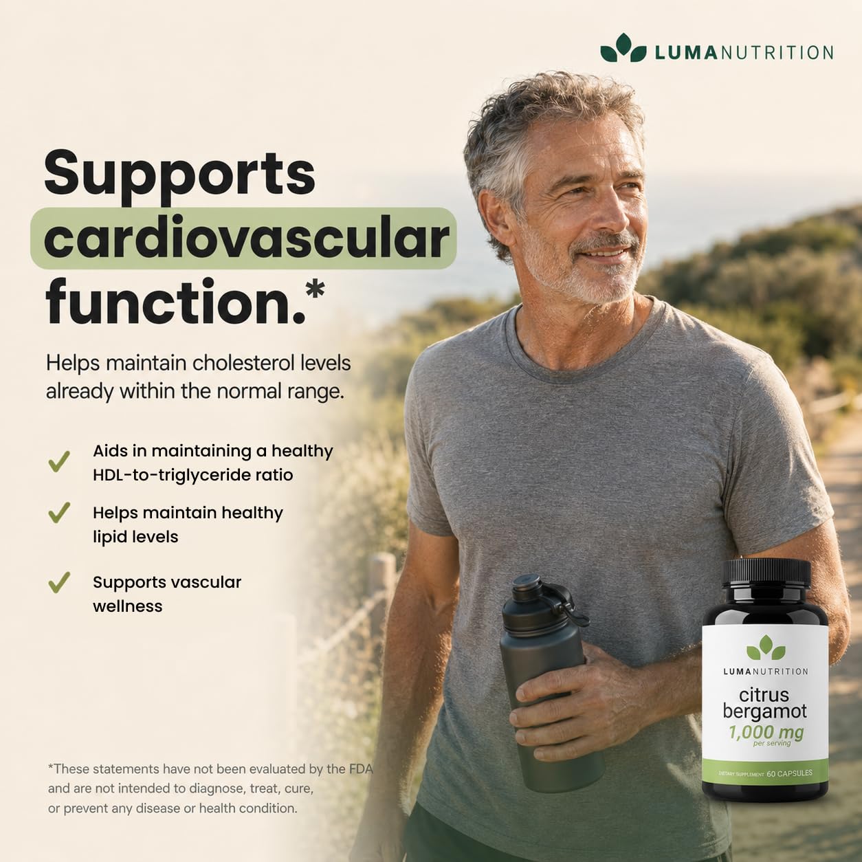 Luma Nutrition Citrus Bergamot 1000mg Supplement | Heart Health


