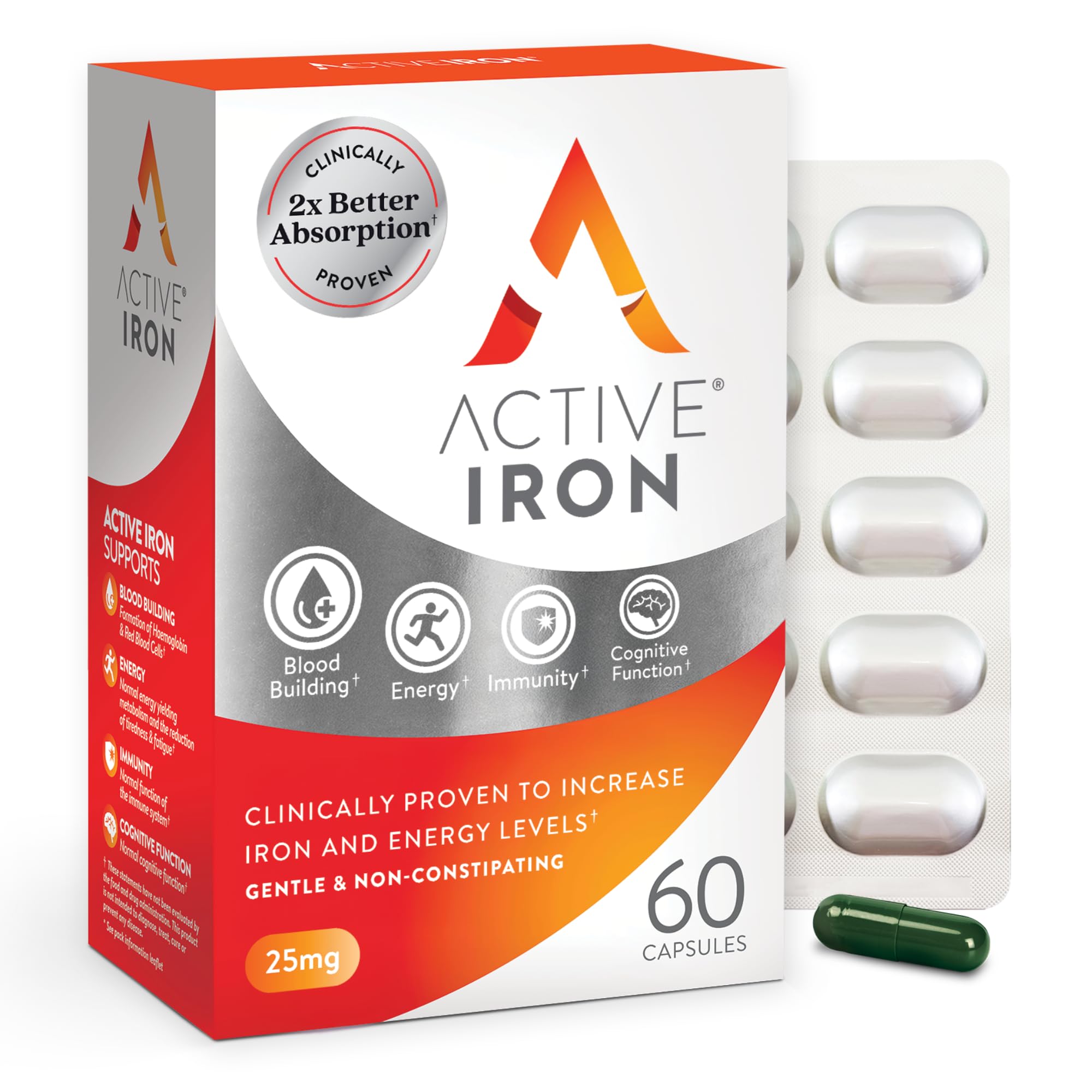 Active Iron 25mg Supplement for Energy & Iron Support