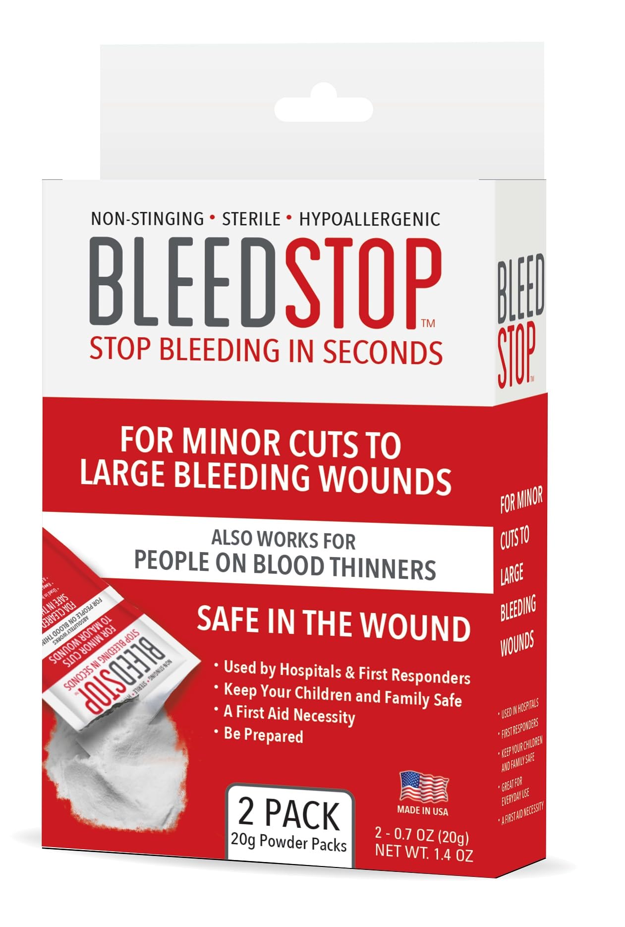 BleedStop First Aid Powder for Bleeding Control in Trauma Kits and Outdoor Safety