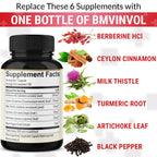 BMVINVOL Berberine Capsules with Cinnamon Turmeric

