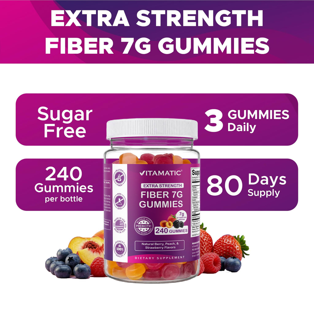 Vitamatic Prebiotic Fiber Gummies for Adults Zero Sugar


