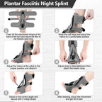 Exhood Plantar Fasciitis Night Splint with 3 Straps


