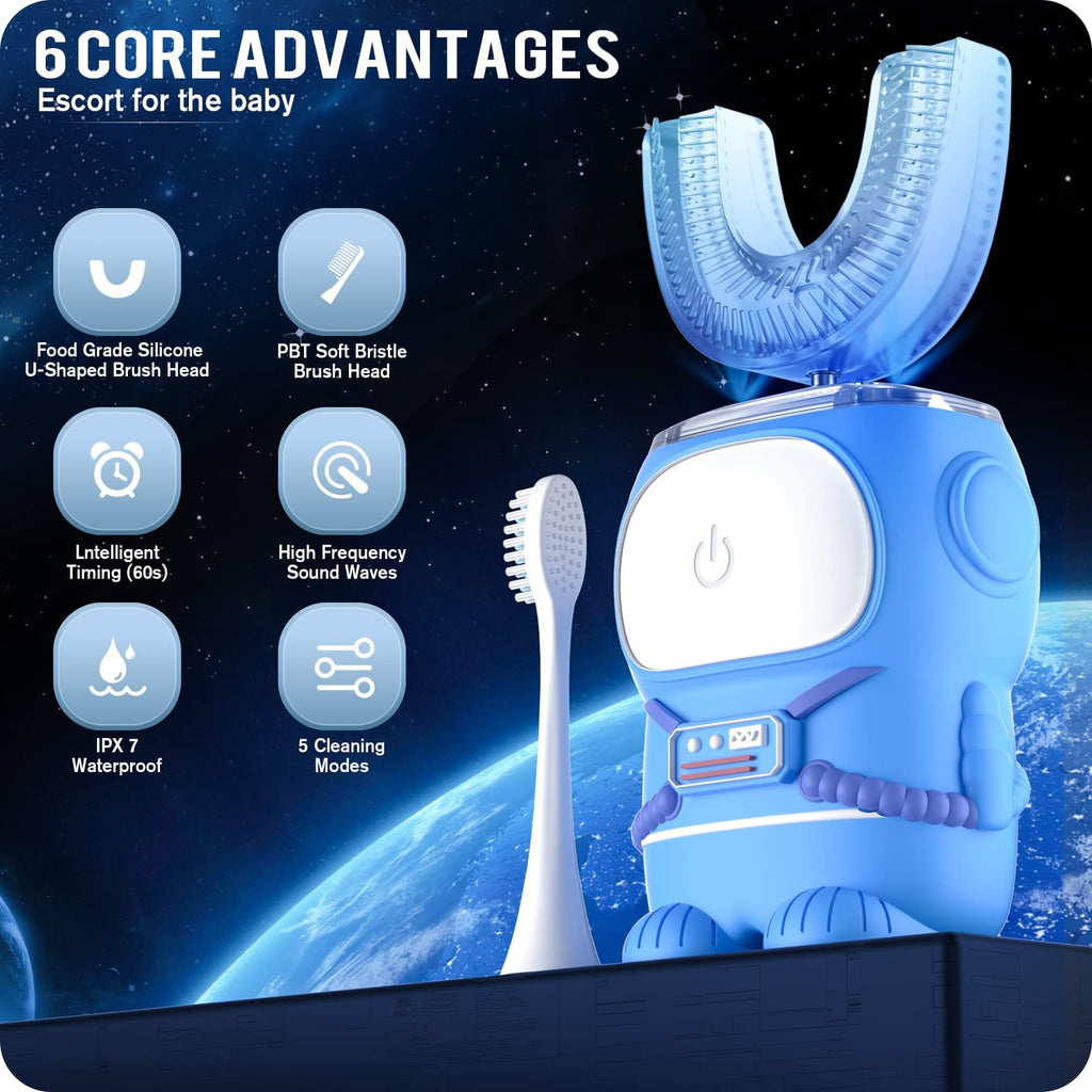 RexCodar Kids Ultrasonic U-Shaped Toothbrush – 5 Modes

