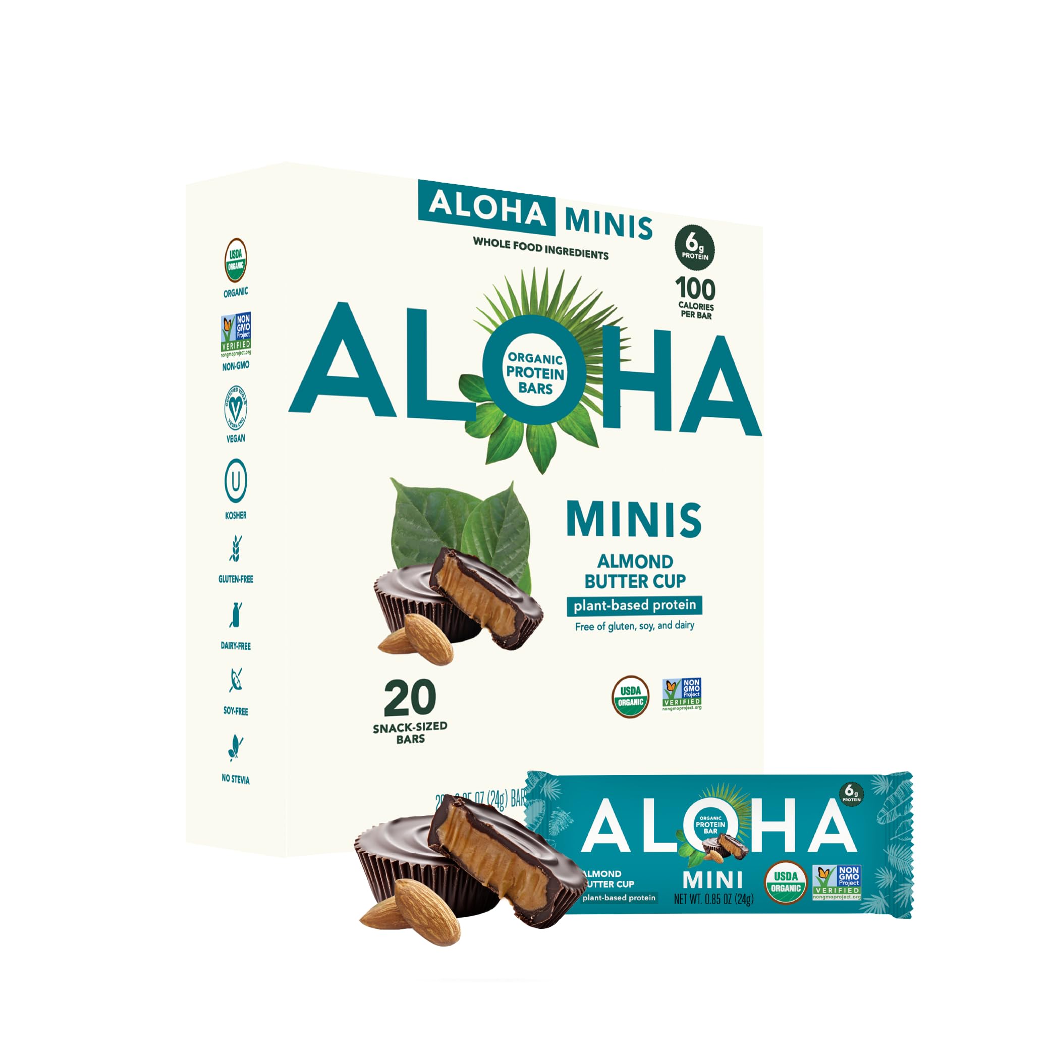 ALOHA Organic Plant Based Protein Bar MINIS – Vegan Gluten Free Snack