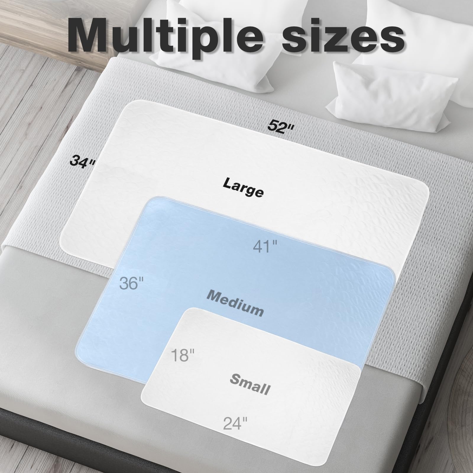 Bed Pads for Incontinence - Washable Waterproof

