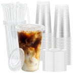 Lamosi Clear Plastic Cups with Lids & Straws – To-Go


