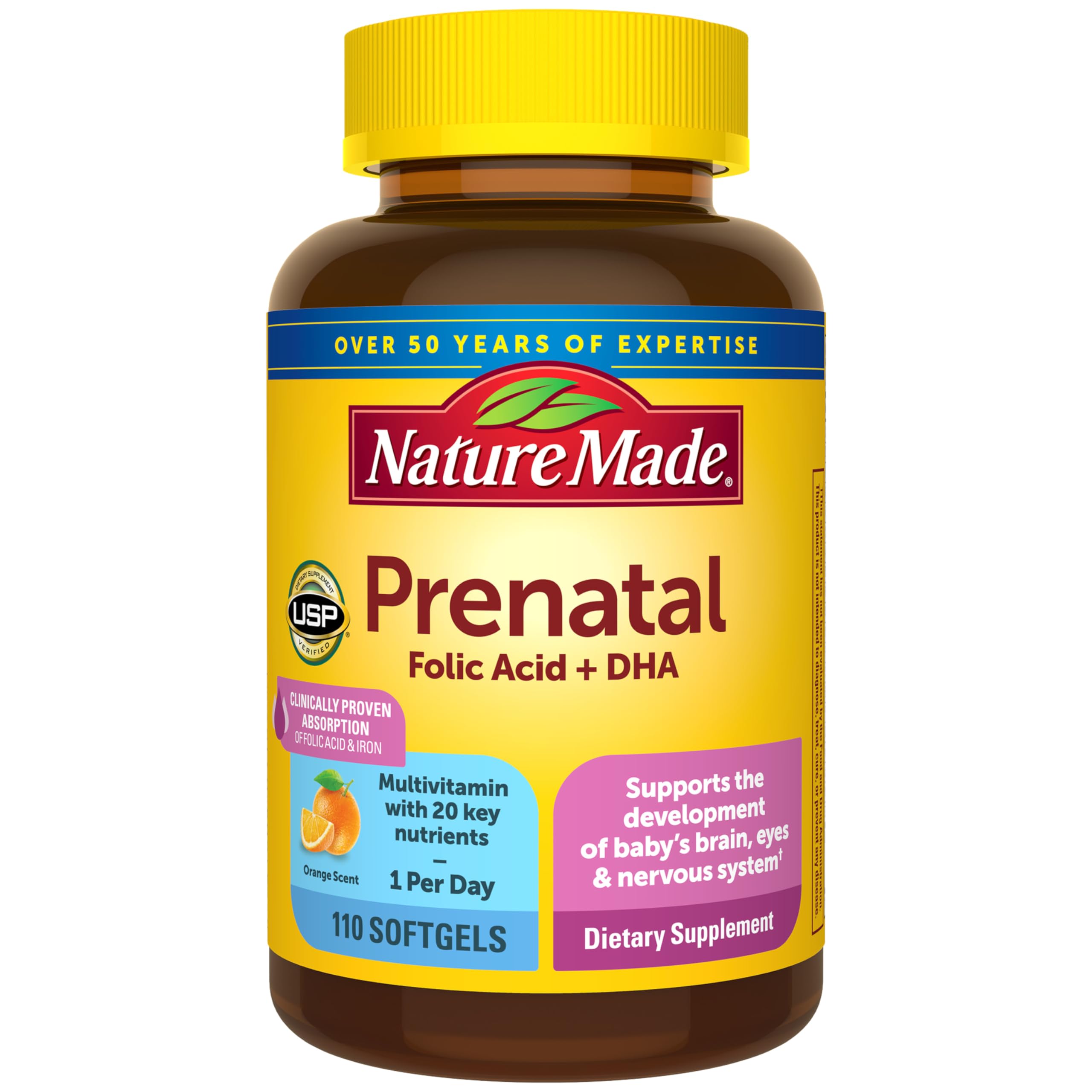 Nature Made Prenatal Vitamins with Folic Acid + DHA

