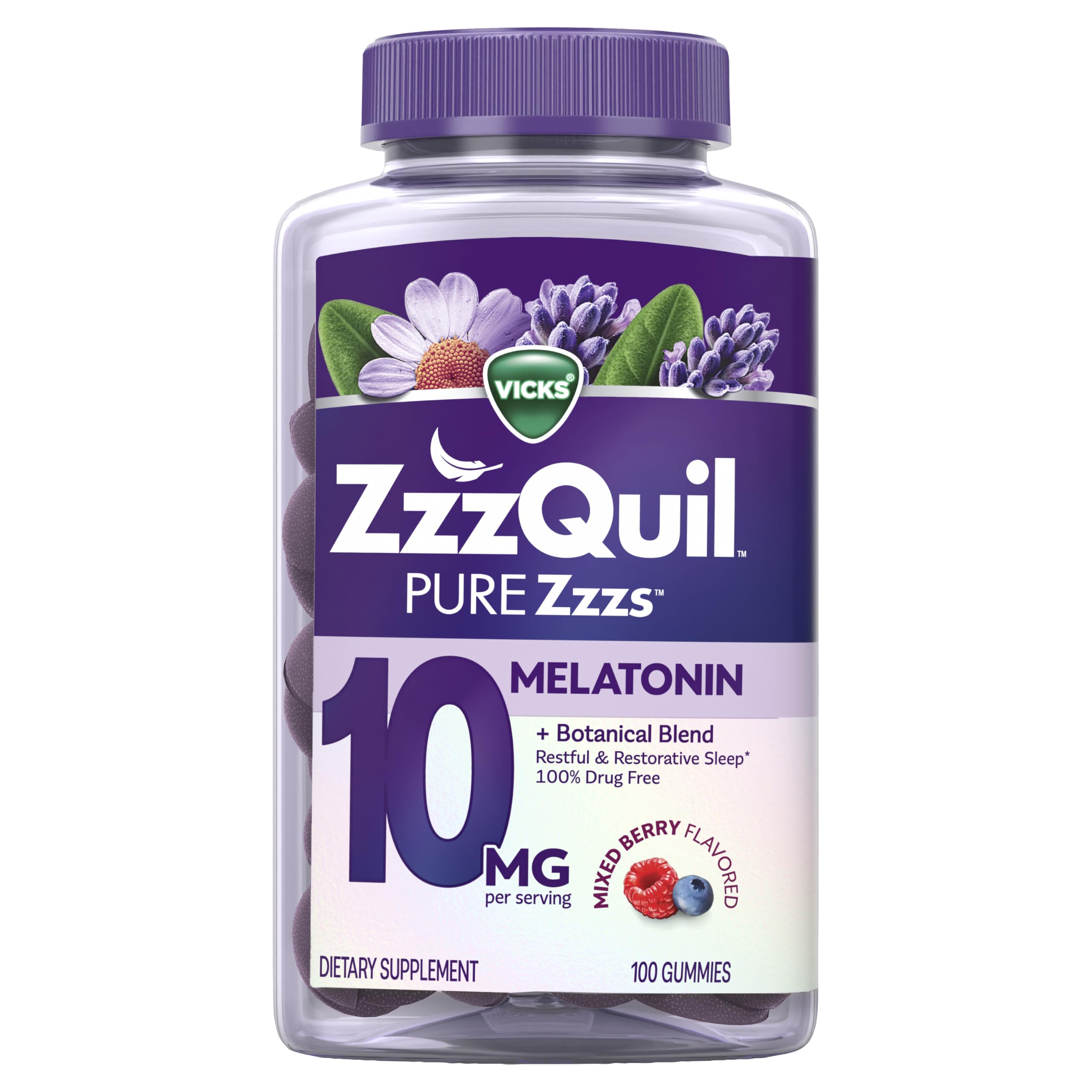 ZzzQuil PURE Zzzs Melatonin Gummies Berry | Chamomile


