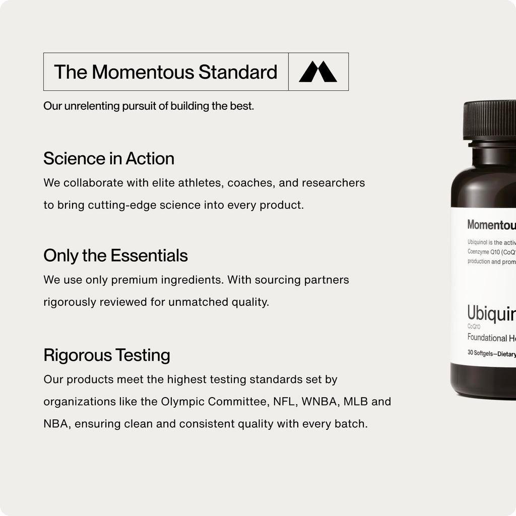 Momentous Ubiquinol CoQ10 Softgels - NSF Certified for Sport

