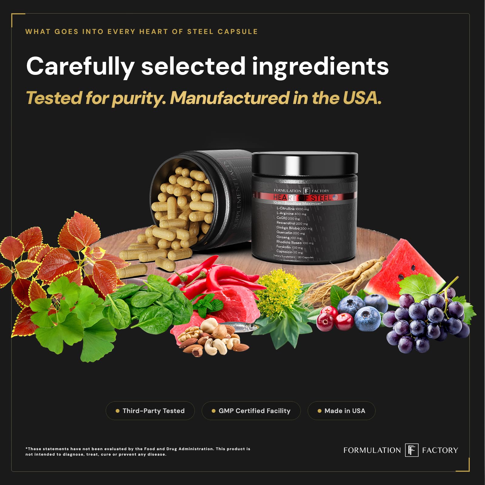 Nitric Oxide Supplement - Formulation Factory Heart of Steel

