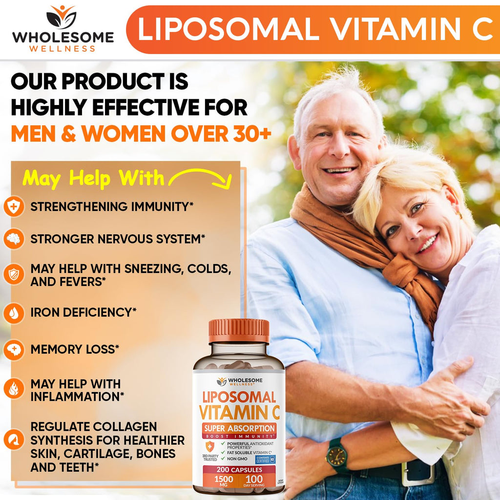 Wholesome Wellness Liposomal Vitamin C for Immune Support

