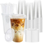 Clear Plastic Cups with Lids and Straws - BPA-Free

