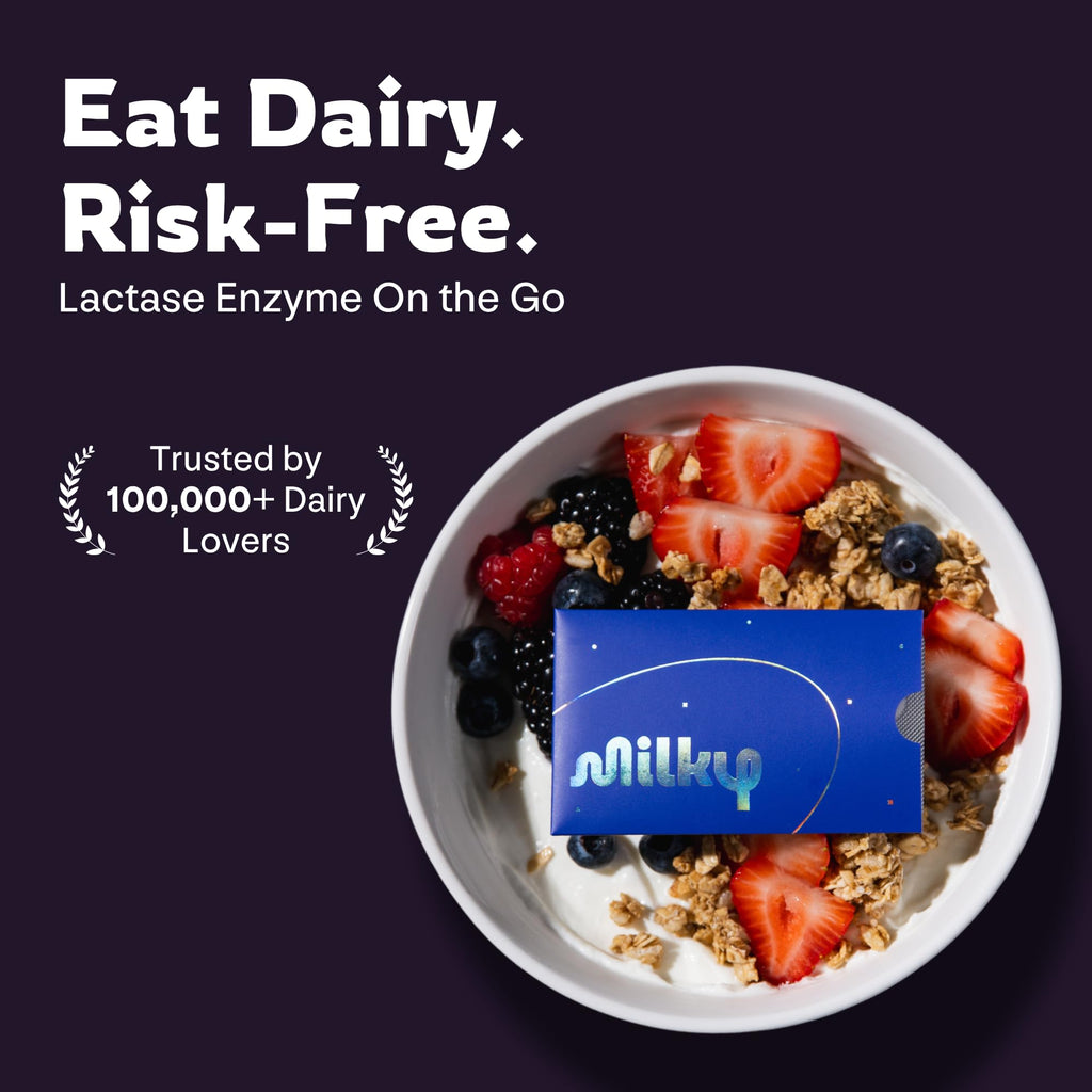 Milky Lactase Enzyme Pills for Lactose Intolerance Relief

