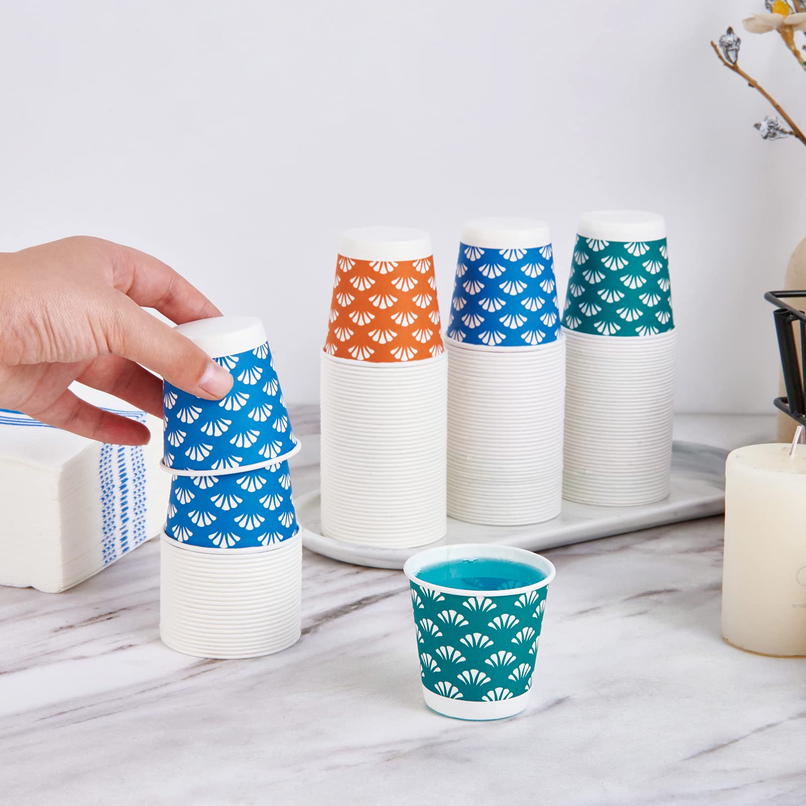 JollyPack Disposable Paper Cups - Floral Pattern


