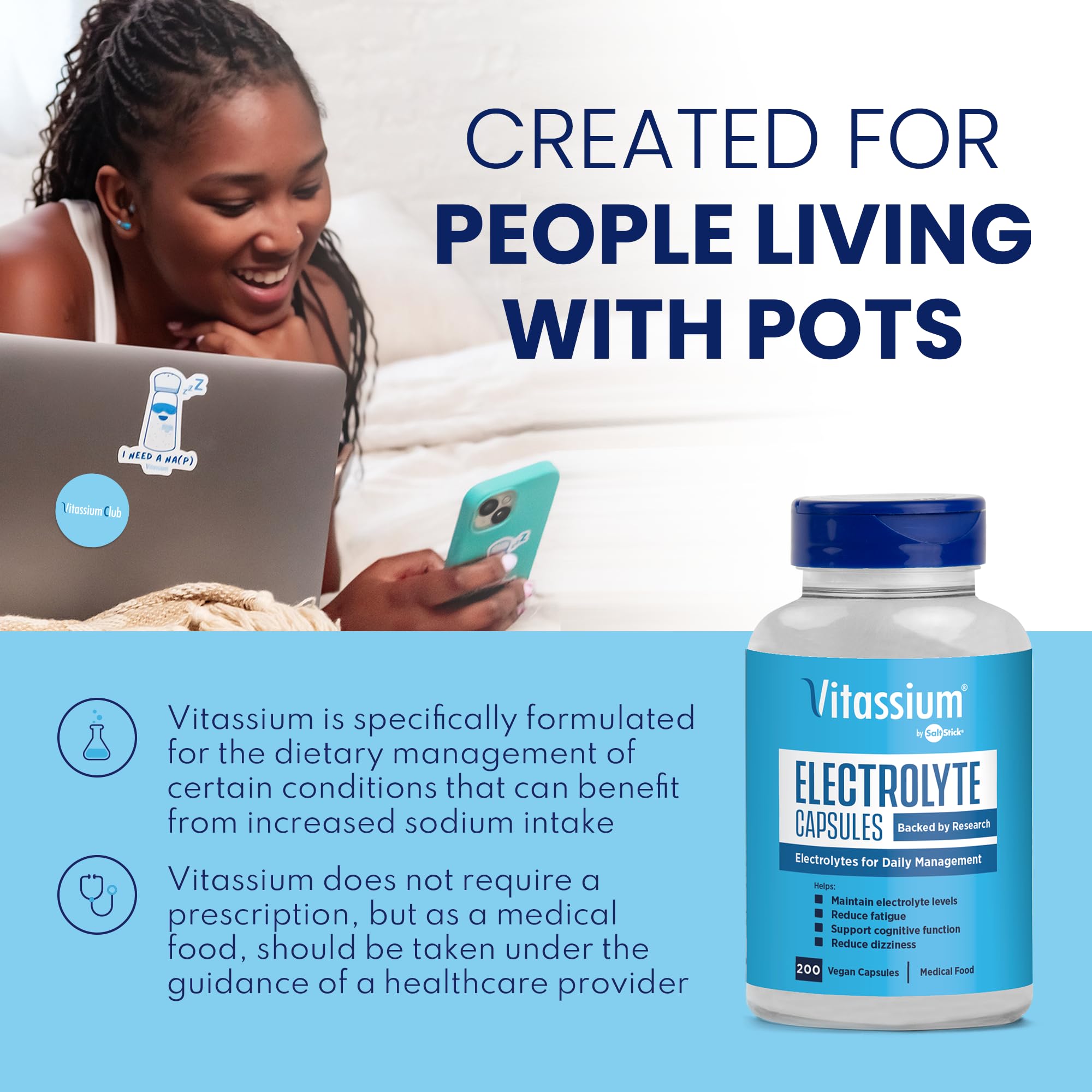 Vitassium Electrolyte Capsules for High Sodium Diets

