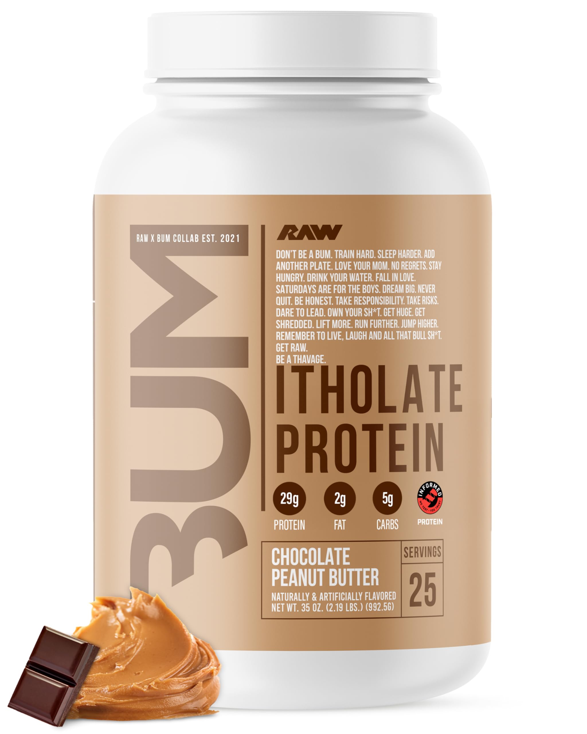 RAW Whey Isolate Protein Powder - Grass-Fed Low Fat Low Carb - 25 Servings
