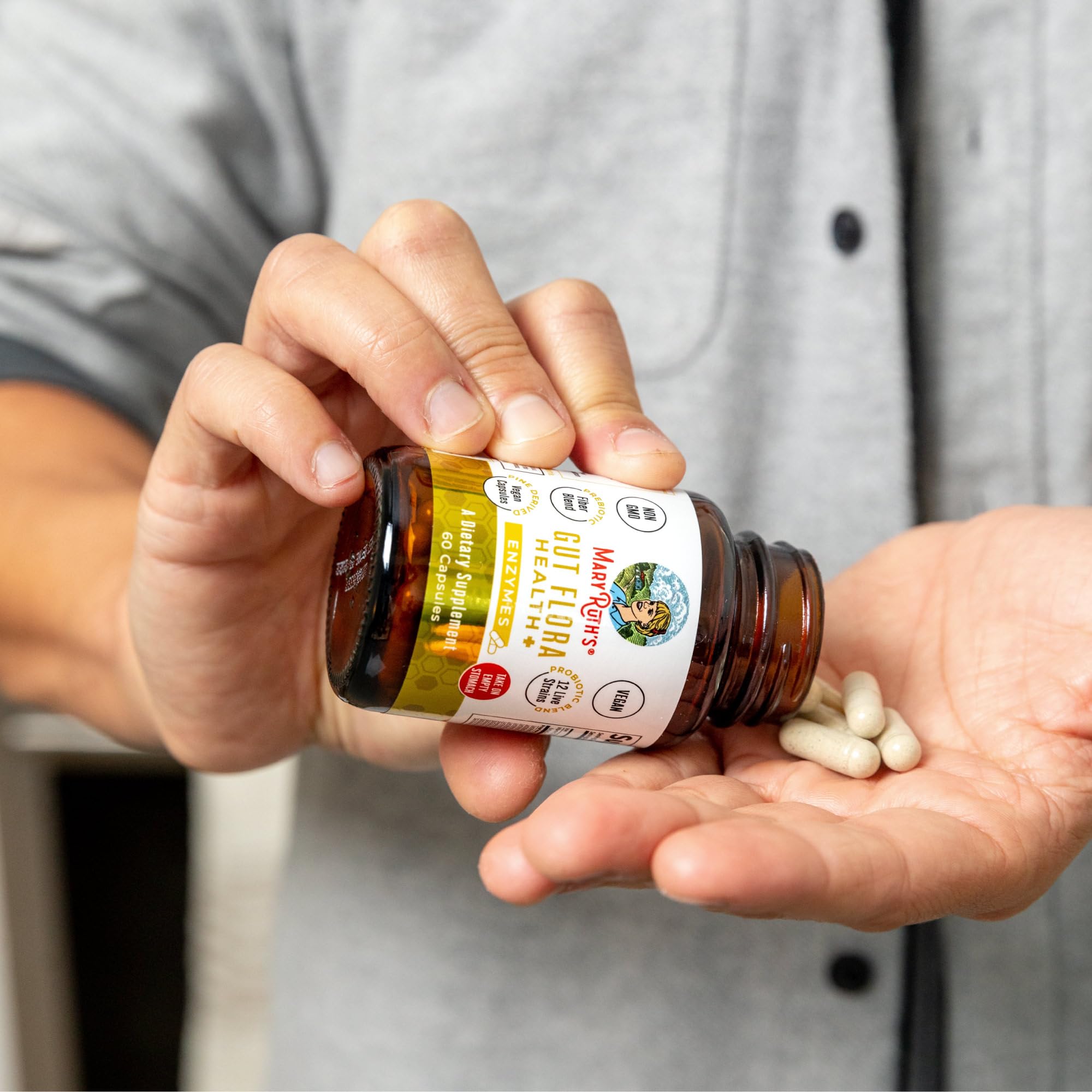 MaryRuth's Gut Flora Health+ Enzymes - Digestive Probiotic

