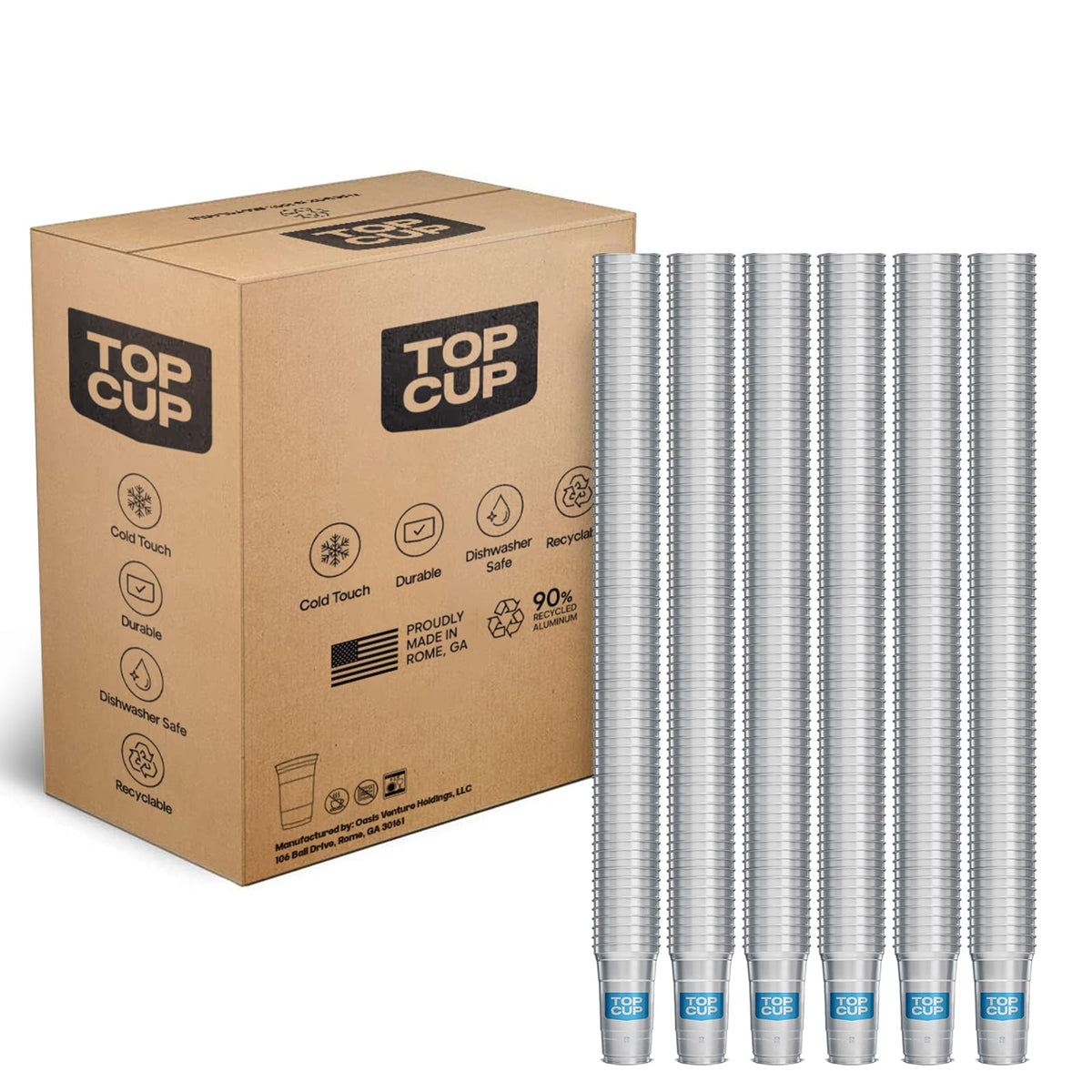 Top Cup Aluminum Party Cups - Reusable & Recyclable Made in USA