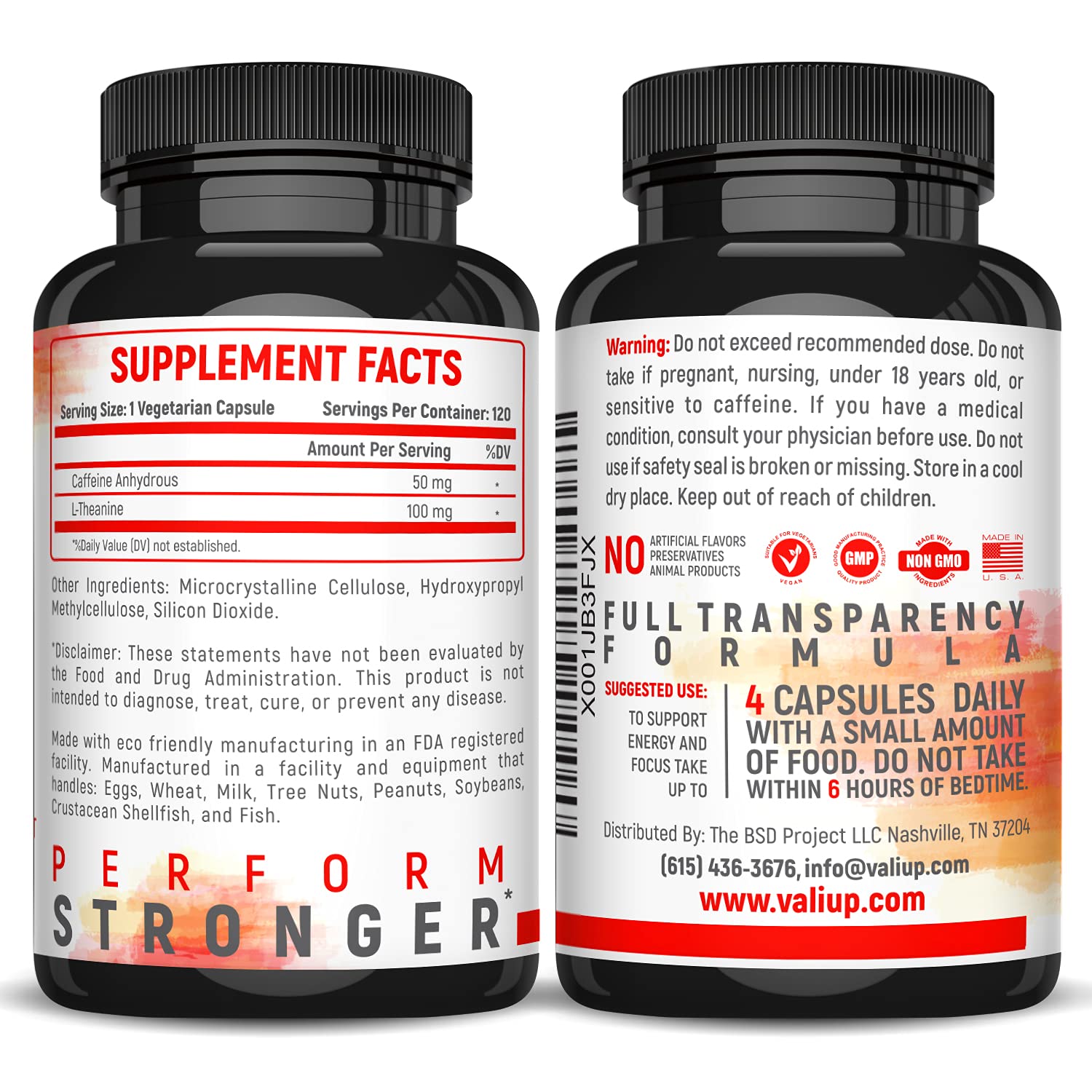 VALI Caffeine & L-Theanine Nootropic Focus

