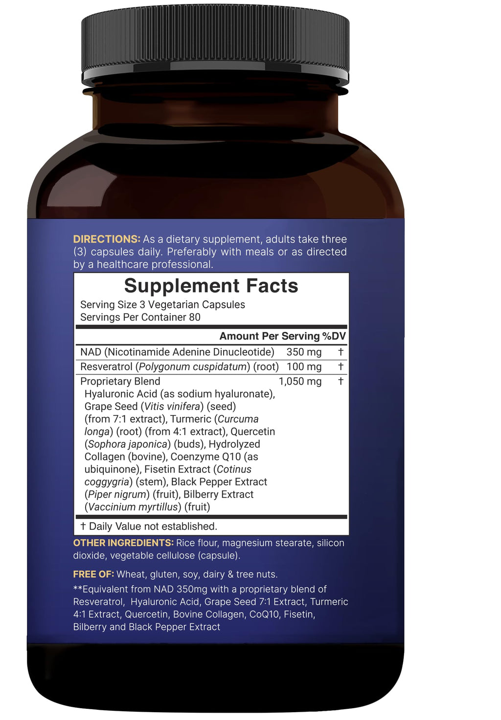NatureBell NAD+ 11-in-1 Complex Non-GMO Supplement

