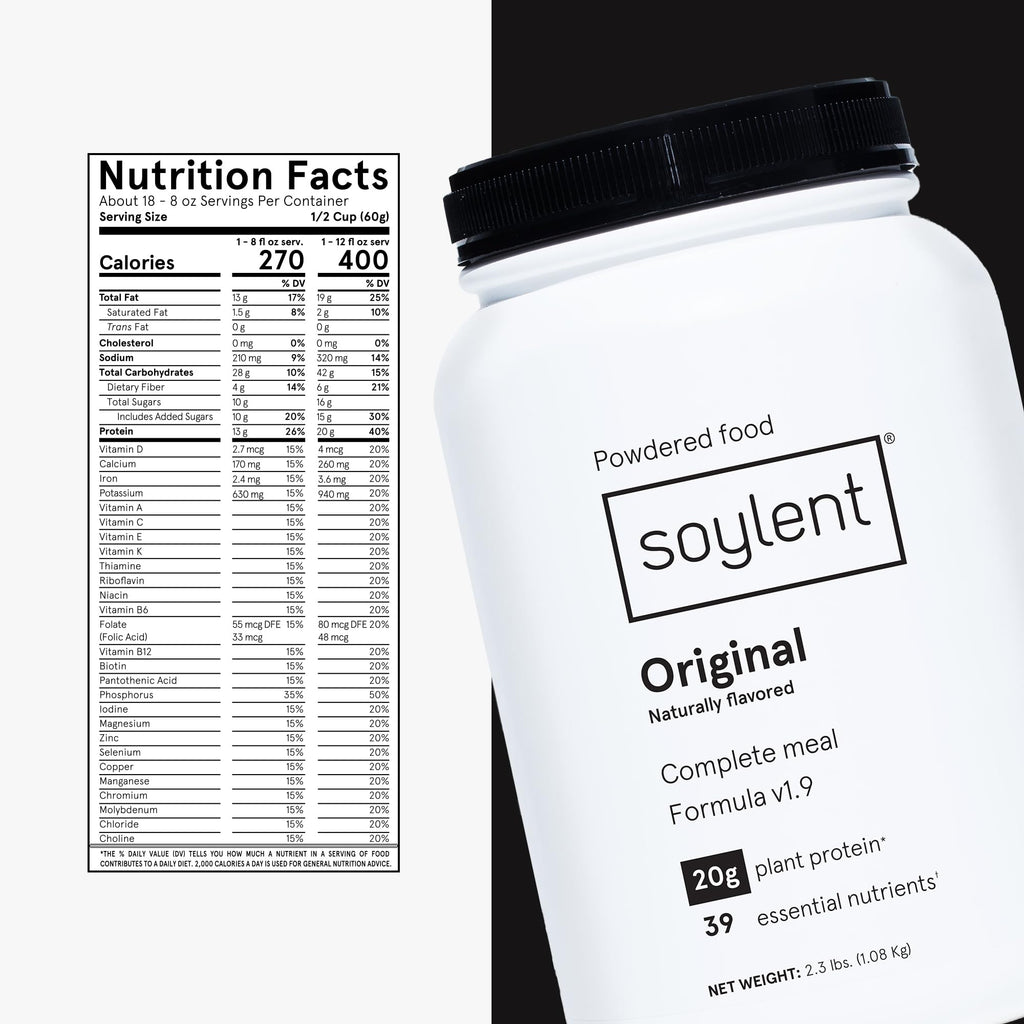Soylent Complete Nutrition Gluten-Free Vegan Protein

