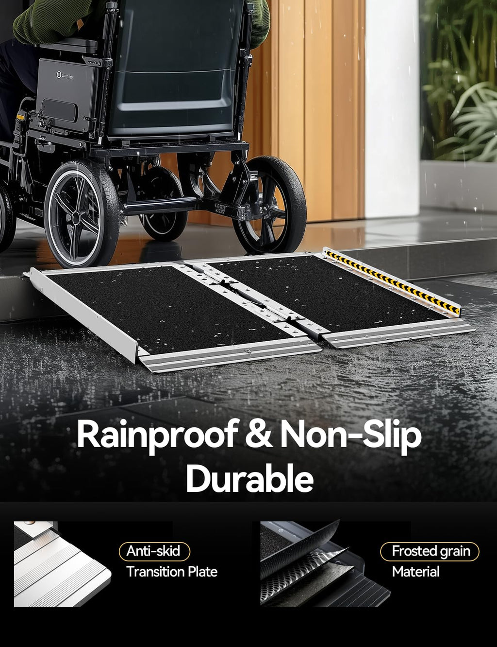FACHNUO Portable Wheelchair Ramp - Folding Threshold Access


