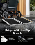 FACHNUO Portable Wheelchair Ramp - Folding Threshold Access

