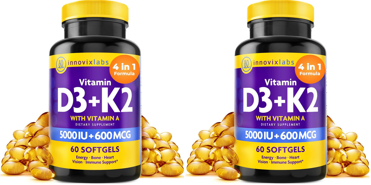 InnovixLabs Vitamin D3 K2 Supplement with MK4 & MK7 for Bone Health