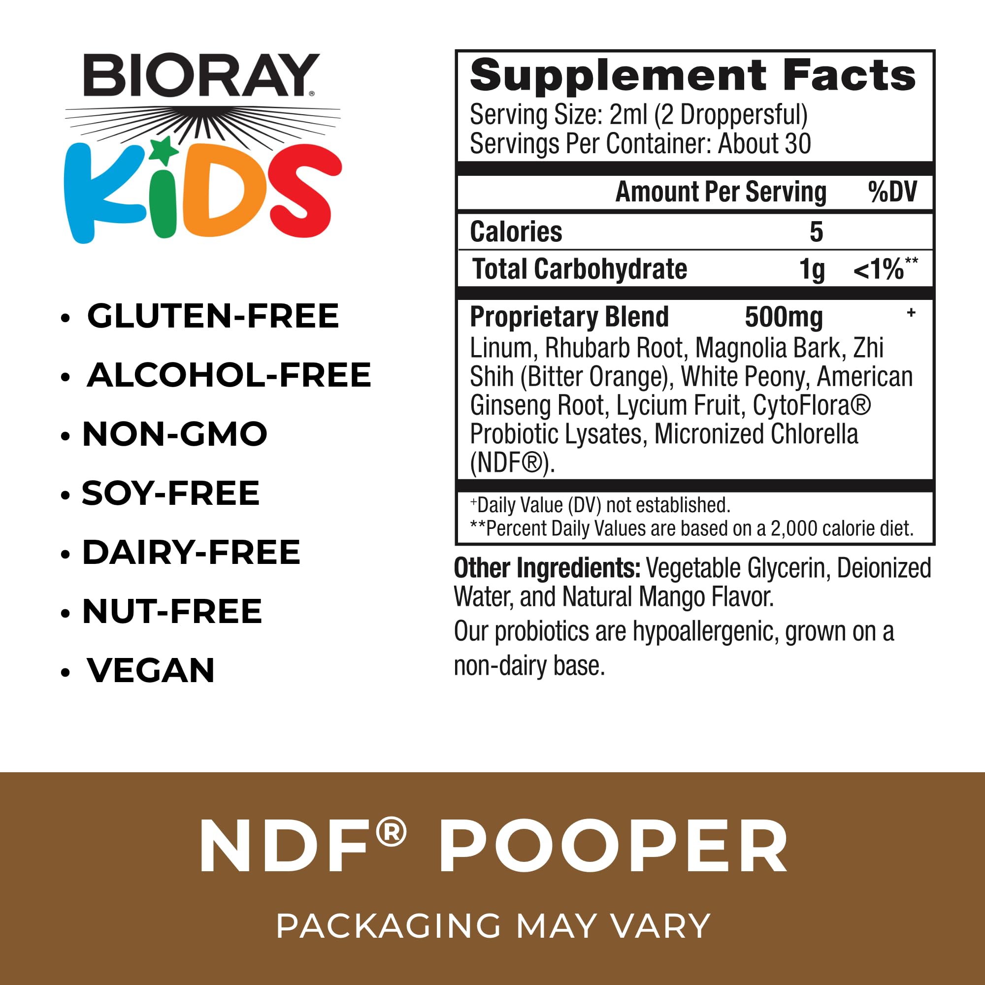 BIORAY Kids NDF Pooper Bowel Mover | Digestive Support

