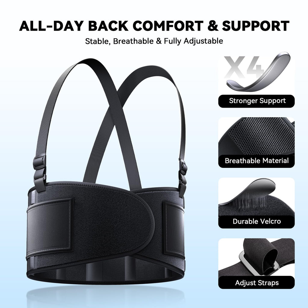 Work Back Brace for Men and Women Adjustable Back Support

