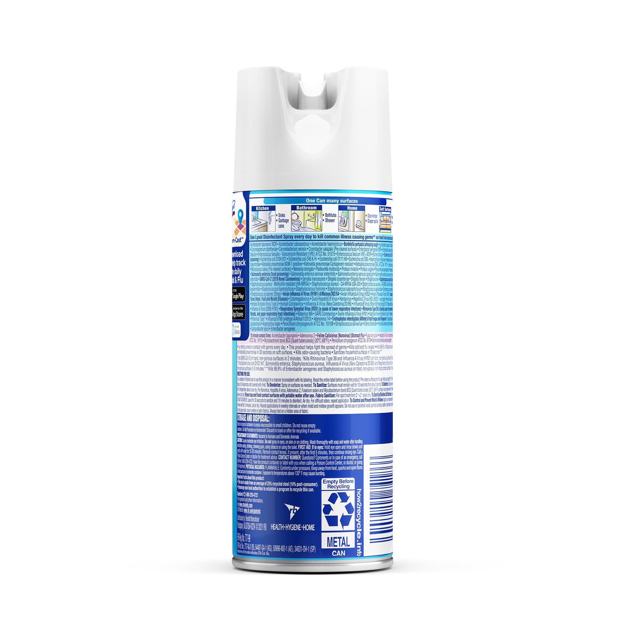 Lysol Disinfectant Spray for Hard Surfaces Bleach-Free


