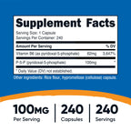 B6 Nutrient Supplement Nutricost

