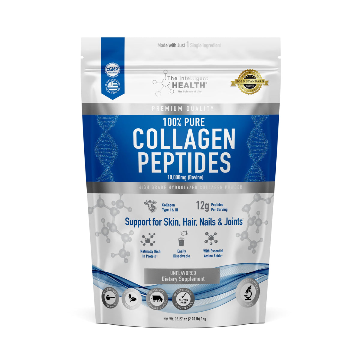 Intelligent Health Collagen Peptides Powder – Hydrolyzed Type I & III