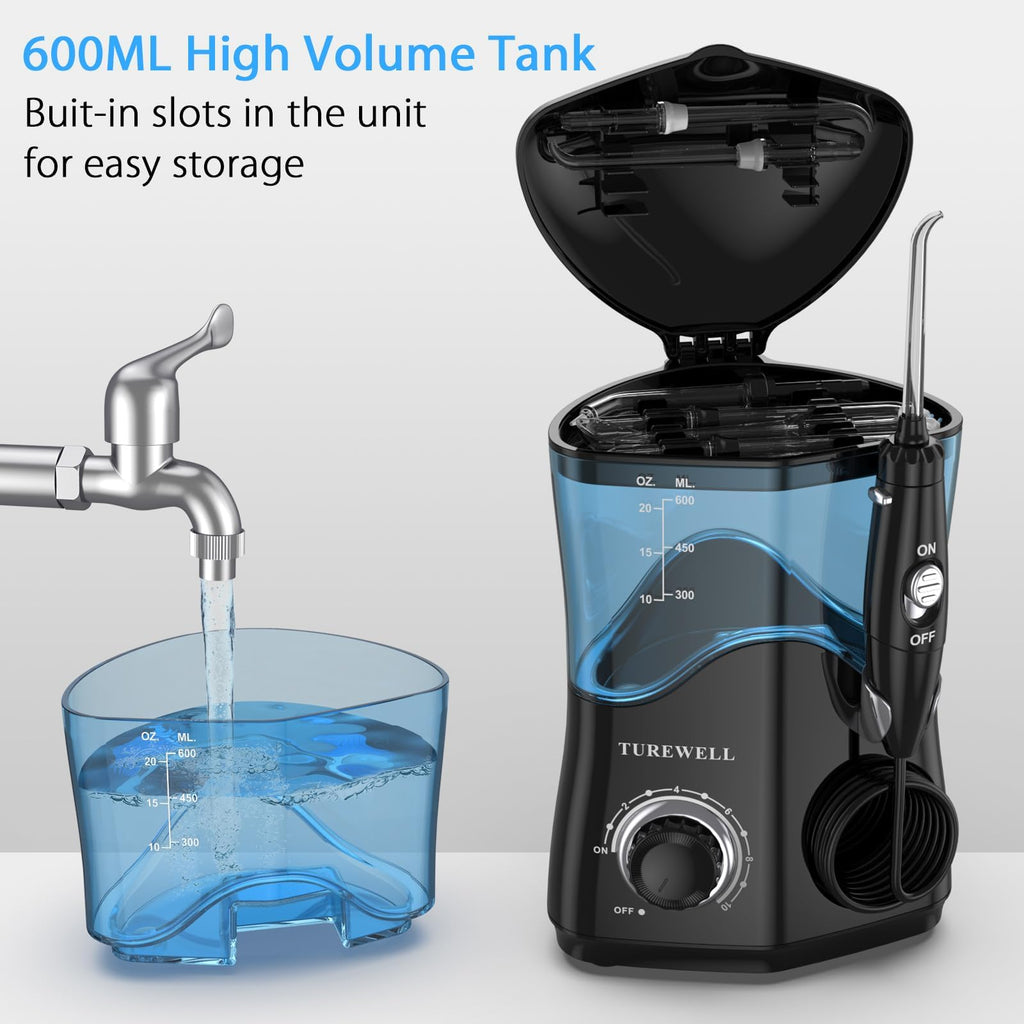 TUREWELL Water Dental Flosser | 8 Jet Tips

