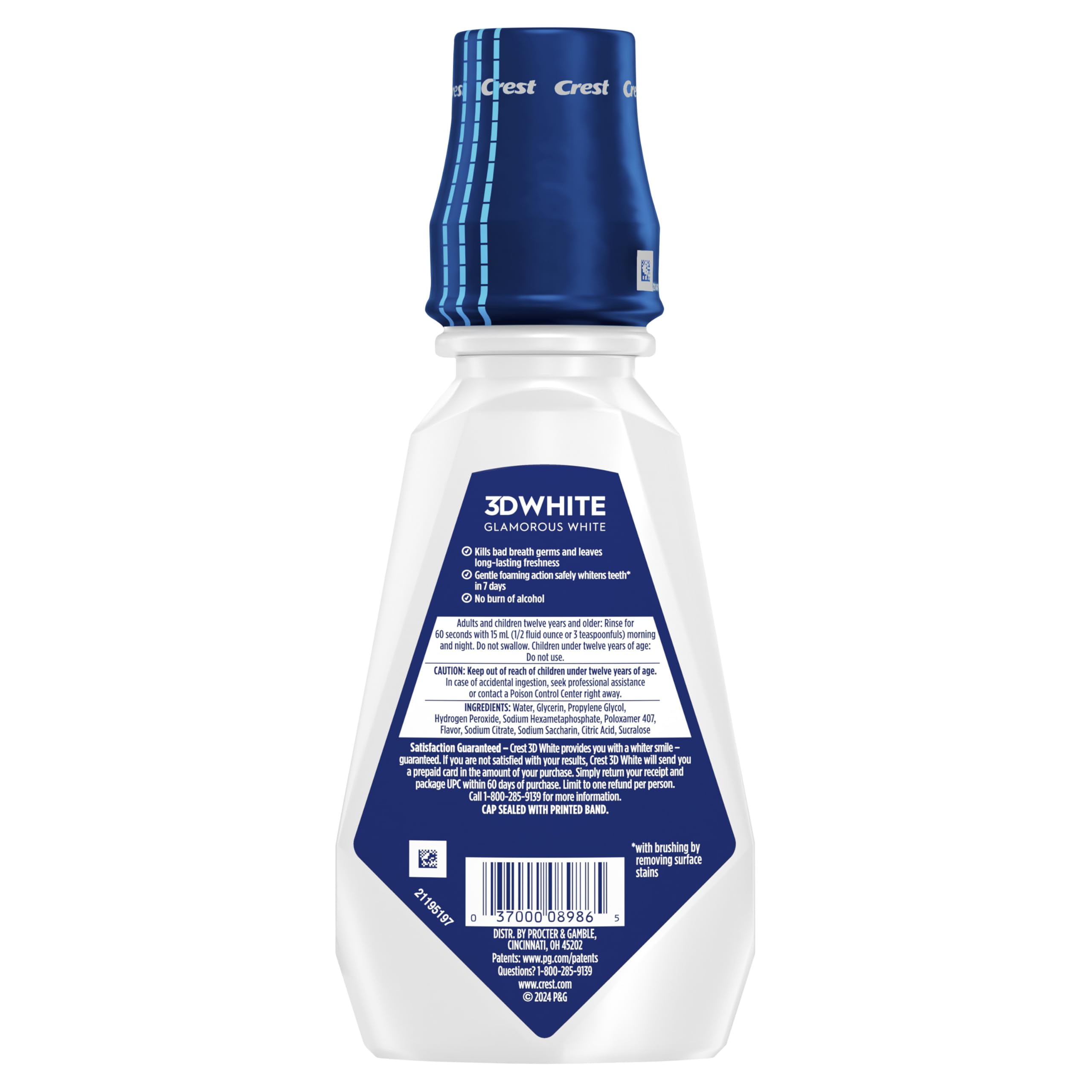 Crest 3D White Glamorous White Mouthwash Arctic Mint


