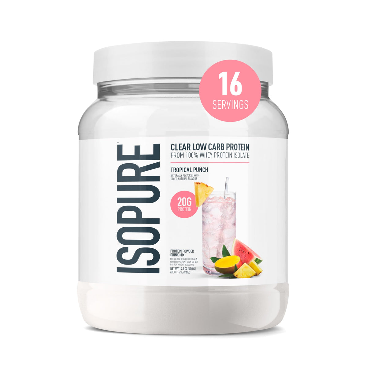 Isopure Clear Whey Isolate Protein Powder - Lactose Free, Gluten Free